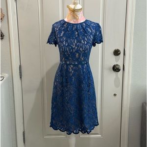 Adrianna Papell Vintage Blue Laced Dress -8P